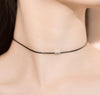 Simple Black Leather Choker Necklace For Women Bar Chocker Necklaces colar collier femme Bijoux Jewellery