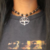 Simple Black Onyx Choker with Baphomet Pendant Vintage Pentagram Skull Round Goat Head Necklace Devil Pan God Necklaces