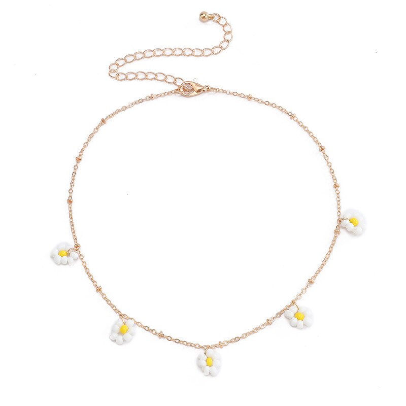 Simple Bohemia Elegant Choker Tassel Necklace for Women Colorful Drop Bead Short Chain Pearl Pendant Choker Necklaces Jewelry