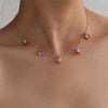 Simple Bohemia Elegant Choker Tassel Necklace for Women Colorful Drop Bead Short Chain Pearl Pendant Choker Necklaces Jewelry