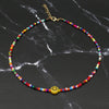 Simple Choker Necklaces Smiley Women Chain Ladies Seed Beads Pendant Girls Jewelry Colorful Trendy Korean Collares