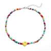 Simple Choker Necklaces Smiley Women Chain Ladies Seed Beads Pendant Girls Jewelry Colorful Trendy Korean Collares