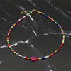 Simple Choker Necklaces Smiley Women Chain Ladies Seed Beads Pendant Girls Jewelry Colorful Trendy Korean Collares
