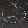 Simple Choker Necklaces Smiley Women Chain Ladies Seed Beads Pendant Girls Jewelry Colorful Trendy Korean Collares