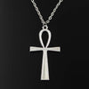 Simple Classic  Cross Egyptian Ankh Life Symbol Antique Silver Color Pendant Short Long Chain Necklaces Jewelry For Women