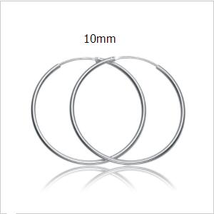 Simple Concise Elegant Women 925 Sterling Sliver Hoop Earrings