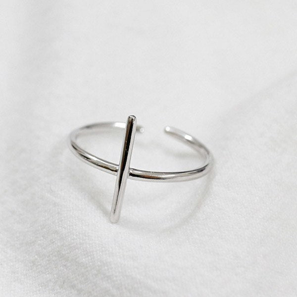 Simple Cross Authentic 100% 925 Sterling Silver Ring Religious Stacking Rings for Woman Wedding Party Accessories Nice Gift