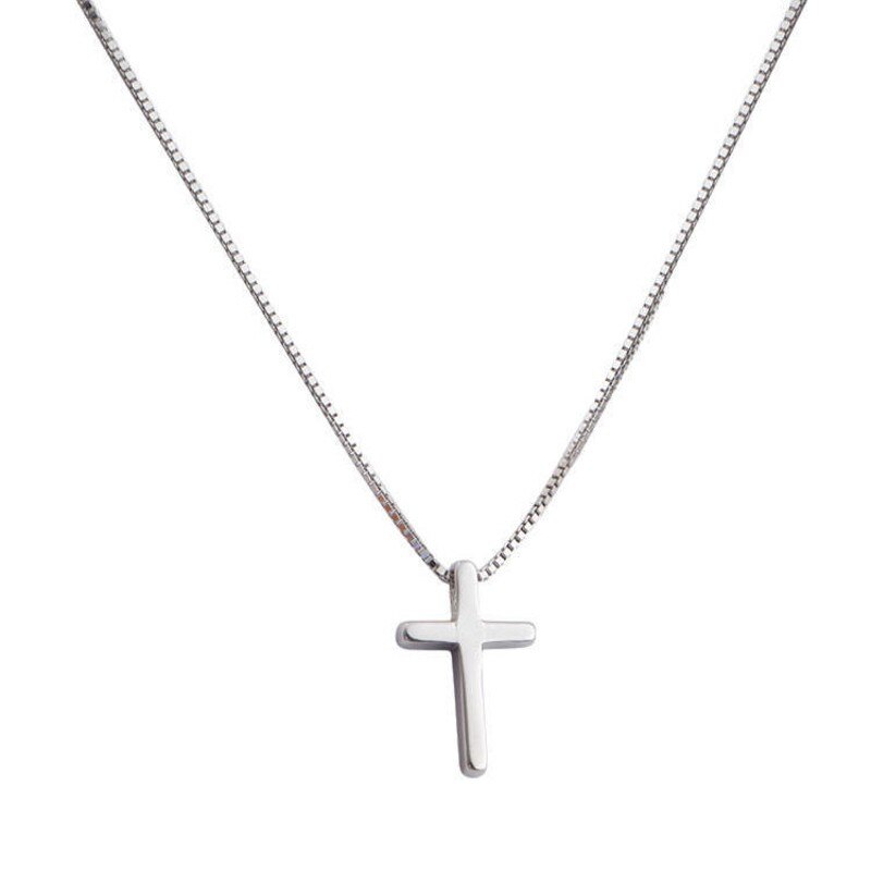Simple Cross Pendants Necklaces Women Silver Color Chain Choker Necklace Female Bohemian Metal Jewelry Bijoux Collares
