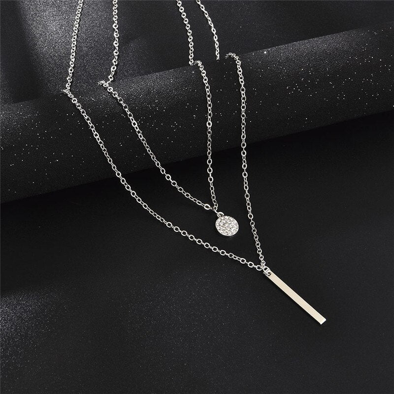Simple Cross Pendants Necklaces Women Silver Color Chain Choker Necklace Female Bohemian Metal Jewelry Bijoux Collares
