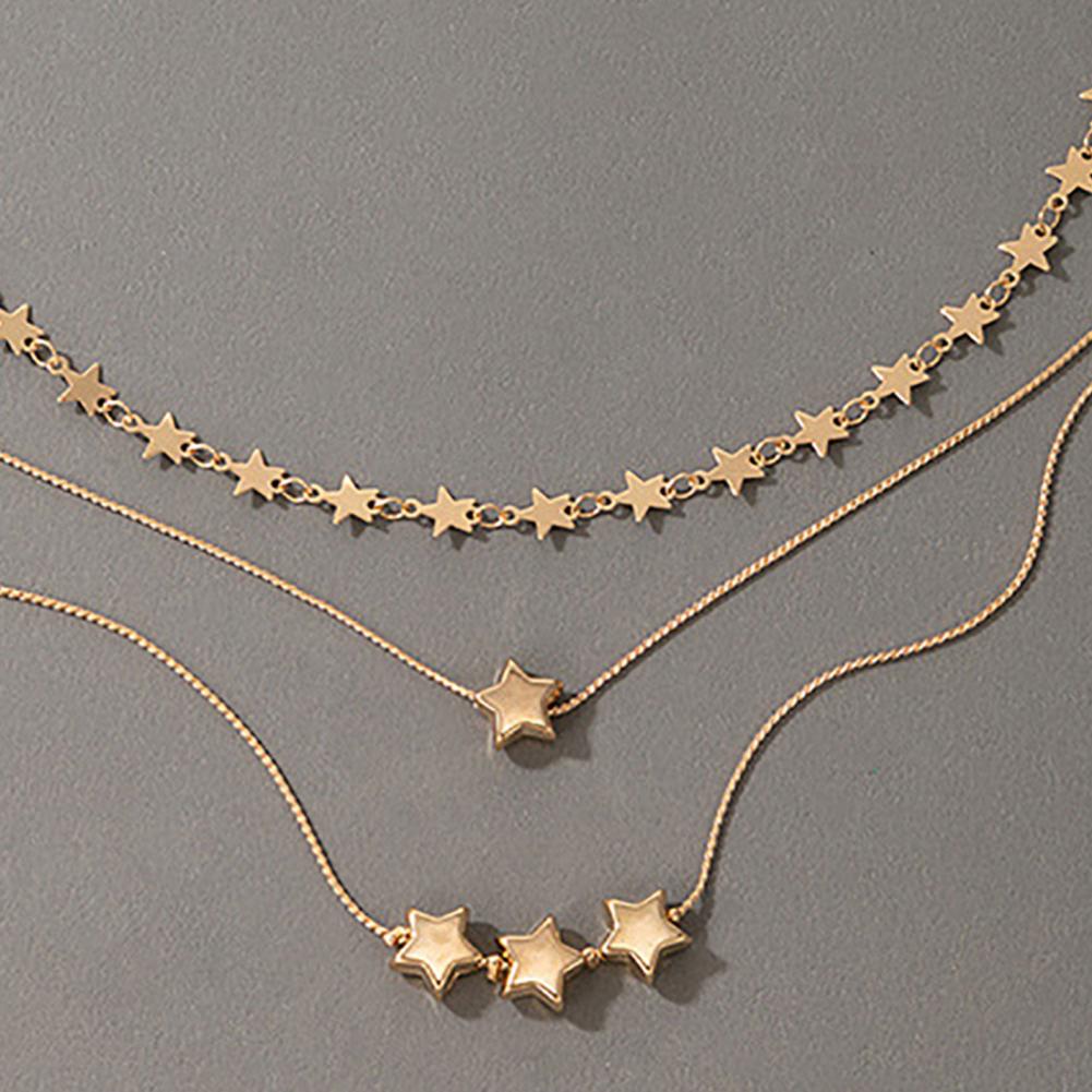 Simple Crystal Geometric Gold Pendant Necklace Set for Women Charms Square Rhinestone Female Vintage Jewelry Collar