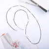Simple Crystal Zirconia Star Long Necklaces Blak Bead Golden Charms Necklace Bijoux Femme Ladies Party Necklace  Sweater Jewelry