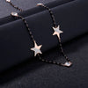 Simple Crystal Zirconia Star Long Necklaces Blak Bead Golden Charms Necklace Bijoux Femme Ladies Party Necklace  Sweater Jewelry