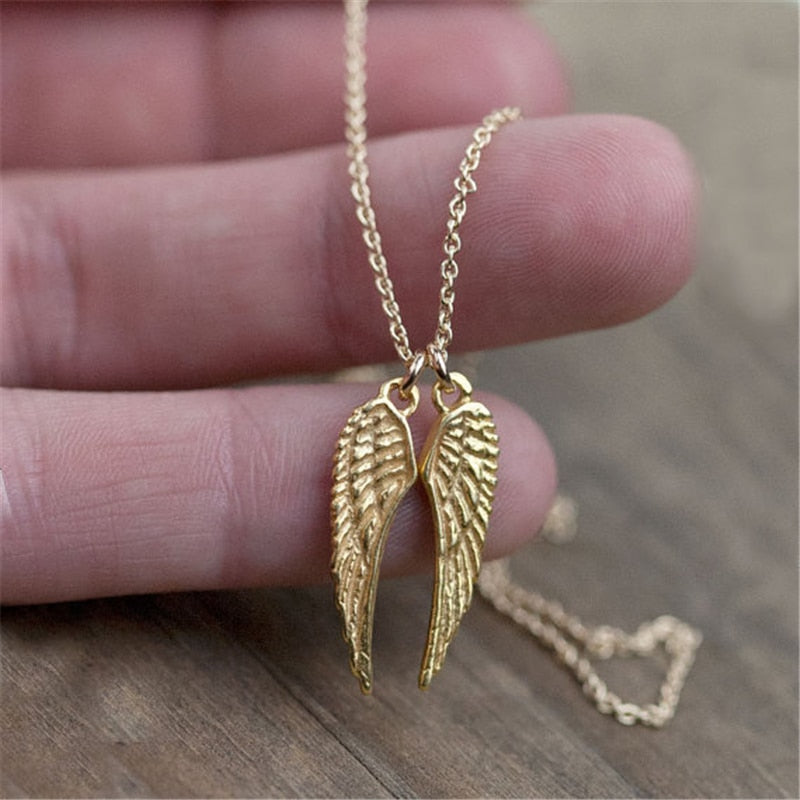 Simple Cute Angle Wings Pendant Necklace For Women Jewelry Free to fly