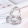 Simple Design 100% 925 Sterling Sliver Zircon Adjutable Couple Rings for Women Man Trendy lover Wedding Valentine Finger Ring