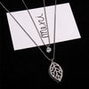 Simple Design Cylindrical Crystal Pendant Necklace Silver Double Chains AAA Zircon Necklace Long Women Sweater Chain