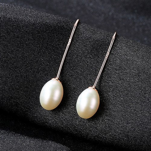 Simple Design Natural Pearl Hook Drop Earring Claissc S925 Sterling Sliver Allergy-free Earring For Women Wedding Fine Jewelr