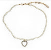 Simple Design Pearls Delicate Crystal Heart Pendant Necklace Women Jewelry