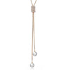 Simple Design Pendant Long Necklace Gold Silvery With Artificial Pearl Girl Jewelry for Women Wedding Birthday Gift
