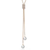 Simple Design Pendant Long Necklace Gold Silvery With Artificial Pearl Girl Jewelry for Women Wedding Birthday Gift