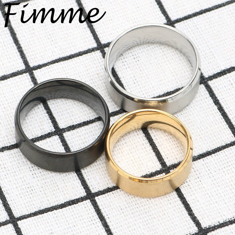 Simple Design Titanium Band Brushed Wedding Ring Silver Gold Black Color Rings Solid Glossy Stainless Steel Ring for Women Men