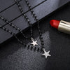 Simple Double Layer Stars Collarbone Necklace Women's Charming Crystal Gold Silvery Choker Chain Female Jewelry Gifts