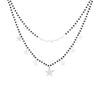 Simple Double Layer Stars Collarbone Necklace Women's Charming Crystal Gold Silvery Choker Chain Female Jewelry Gifts