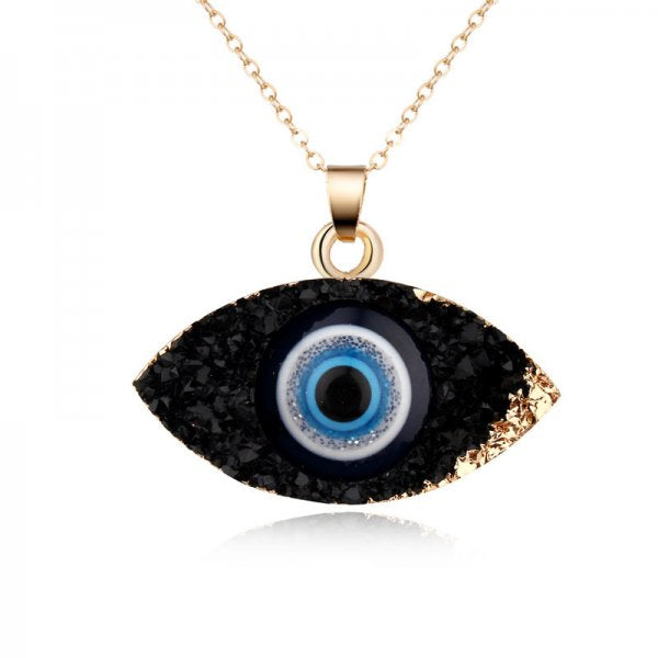 Simple Evil Eye Thin Pendant Women Jewelry Necklace Turkish Lucky  Gold Color Choker Chain Female Daily Minimalist Gifts