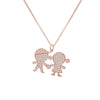 Simple Family Pendant Necklace Couple Heart Necklace Full Cubic Zirconia Cute Boy Girl Pendant  Necklace For Women Jewelry Gift