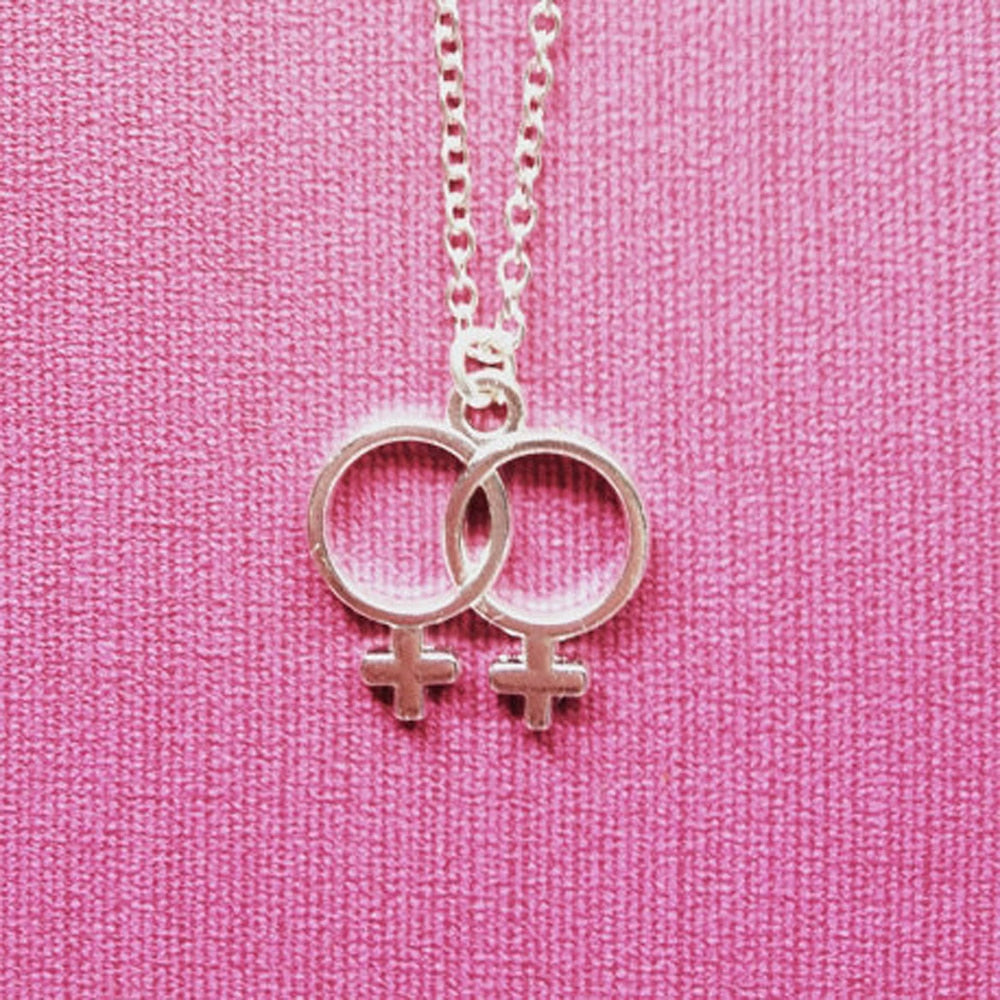 Simple Double Venus Lesbian Pendant Necklace Stainless Steel Jewelry Gifts