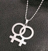 Simple Double Venus Lesbian Pendant Necklace Stainless Steel Jewelry Gifts