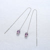 Simple Fashion Earrings Ear Line 925 Sterling Silver Sapphire Stone Fashion Jewelry Simple Wild Anti-allergic Female Earrings
