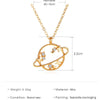 Simple Hollow Planet Universe Necklace Women Pendant Dainty Zircon Neck Chain Female Wedding Party Choker Jewelry Gifts