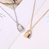 Simple Metal Plating Lock Necklace for Women Men Luxurious Ladies Lock Pendant Clavicle Chain Hip Hop Party Jewelry