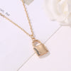 Simple Metal Plating Lock Necklace for Women Men Luxurious Ladies Lock Pendant Clavicle Chain Hip Hop Party Jewelry