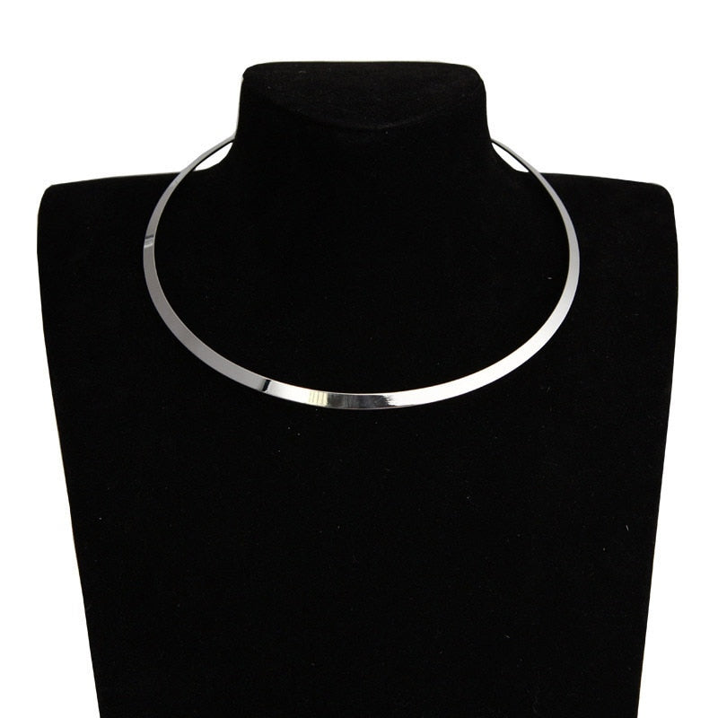 Simple Round Torques Collares Choker Necklace Punk Rock Jewelry Hip-hop Accessories Bijoux