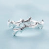 Simple  Silver Color Feather Dolphin Adjustable Ring Exquisite Jewelry Ring For Women Party Wedding Engagement Gift