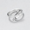 Simple  Silver Color Feather Dolphin Adjustable Ring Exquisite Jewelry Ring For Women Party Wedding Engagement Gift