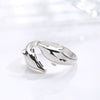 Simple  Silver Color Feather Dolphin Adjustable Ring Exquisite Jewelry Ring For Women Party Wedding Engagement Gift