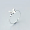 Simple  Silver Color Feather Dolphin Adjustable Ring Exquisite Jewelry Ring For Women Party Wedding Engagement Gift