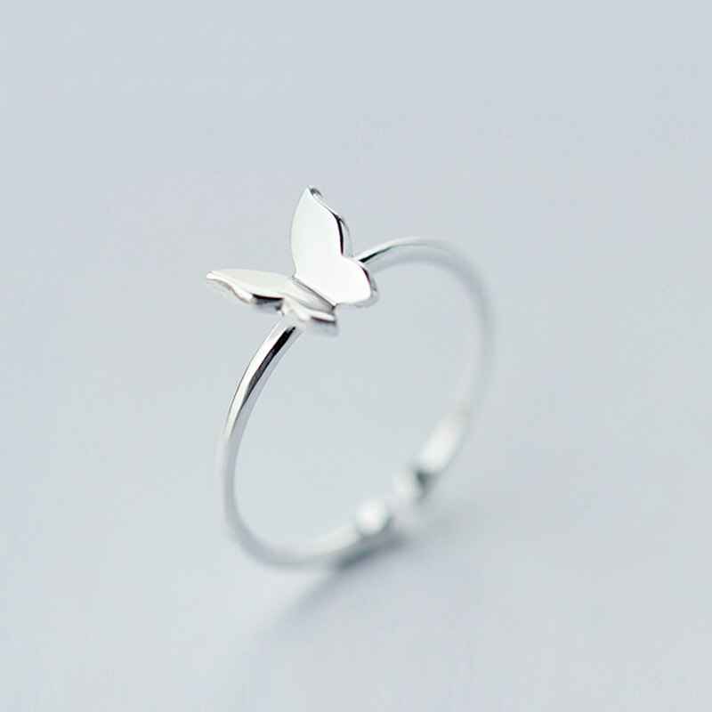 Simple  Silver Color Feather Dolphin Adjustable Ring Exquisite Jewelry Ring For Women Party Wedding Engagement Gift