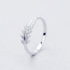 Simple  Silver Color Feather Dolphin Adjustable Ring Exquisite Jewelry Ring For Women Party Wedding Engagement Gift
