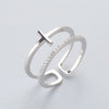 Simple  Silver Color Feather Dolphin Adjustable Ring Exquisite Jewelry Ring For Women Party Wedding Engagement Gift