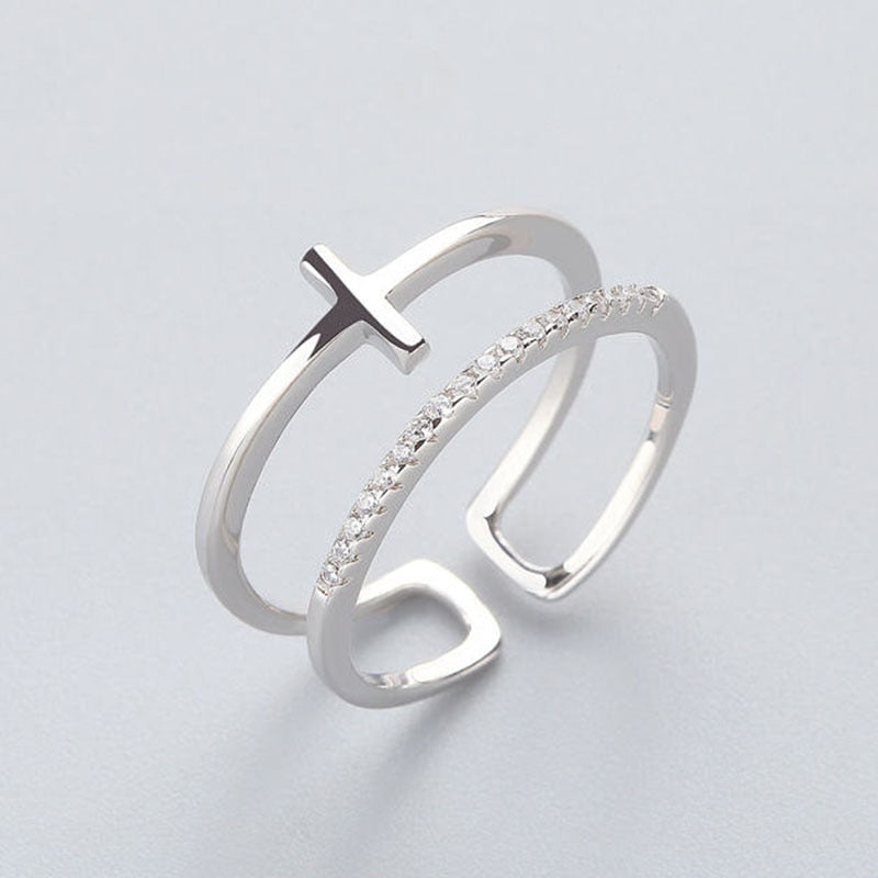 Simple  Silver Color Feather Dolphin Adjustable Ring Exquisite Jewelry Ring For Women Party Wedding Engagement Gift