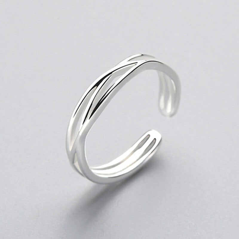 Simple  Silver Color Feather Dolphin Adjustable Ring Exquisite Jewelry Ring For Women Party Wedding Engagement Gift