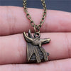 Simple Vintage 2 Colors 21x16mm Ancient Egyptian god of death Anubis Charm Pendant Necklace Jewelry For Women