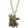 Simple Vintage 2 Colors 21x16mm Ancient Egyptian god of death Anubis Charm Pendant Necklace Jewelry For Women