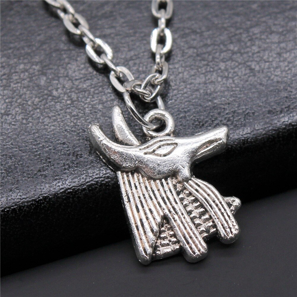 Simple Vintage 2 Colors 21x16mm Ancient Egyptian god of death Anubis Charm Pendant Necklace Jewelry For Women