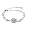 Simple Flower Cubic Zirconia 925 Silver Bracelet