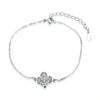 Simple Four Leaf Clover CZ 925 Silver Bracelet