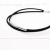Simple Geometric Double Layers Chokers Necklaces Punk Hollow Black Leather Suede Collar Chocker Necklace Collier Femme